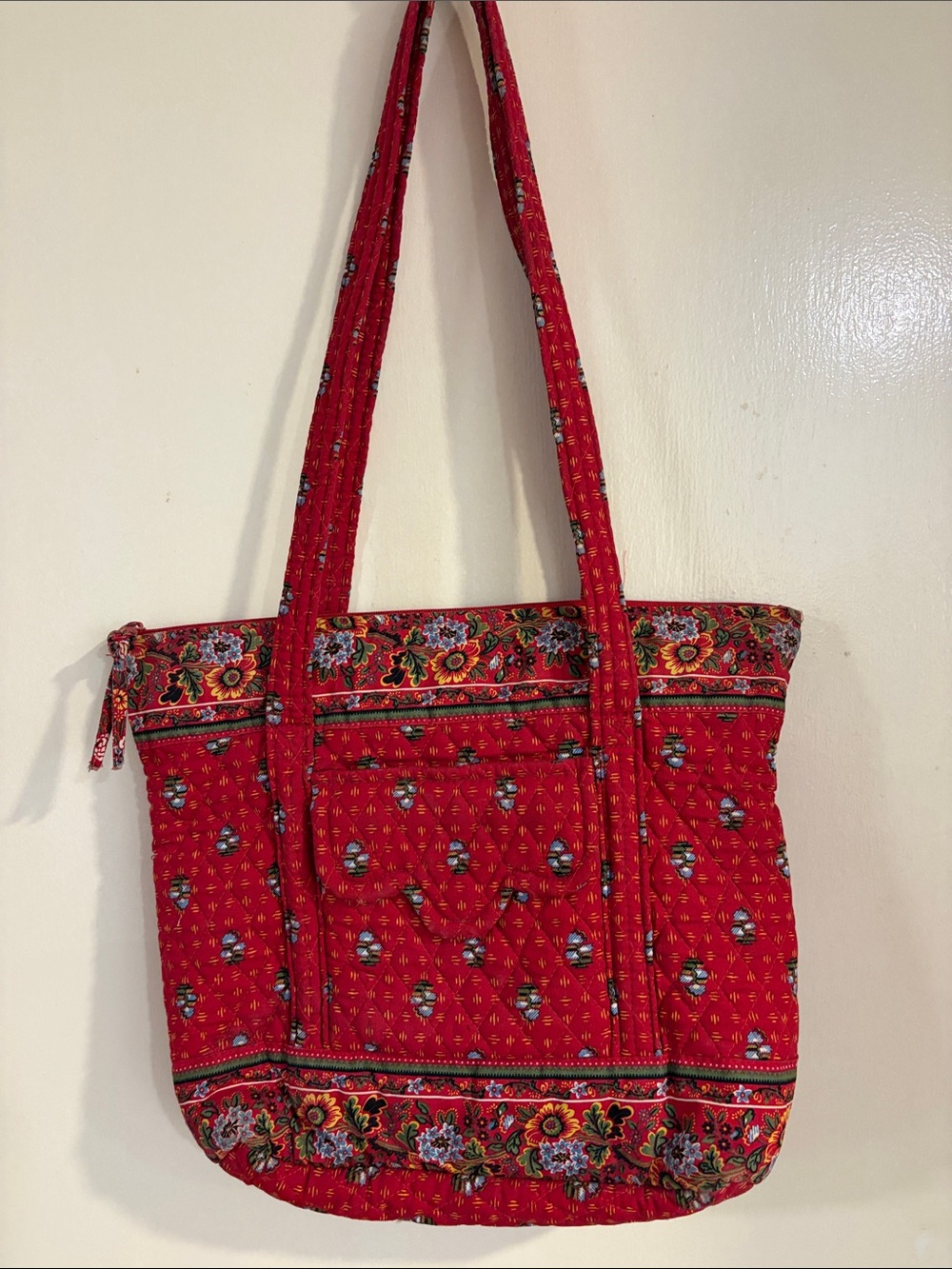 Vera Bradley Red Quilted Floral Tote